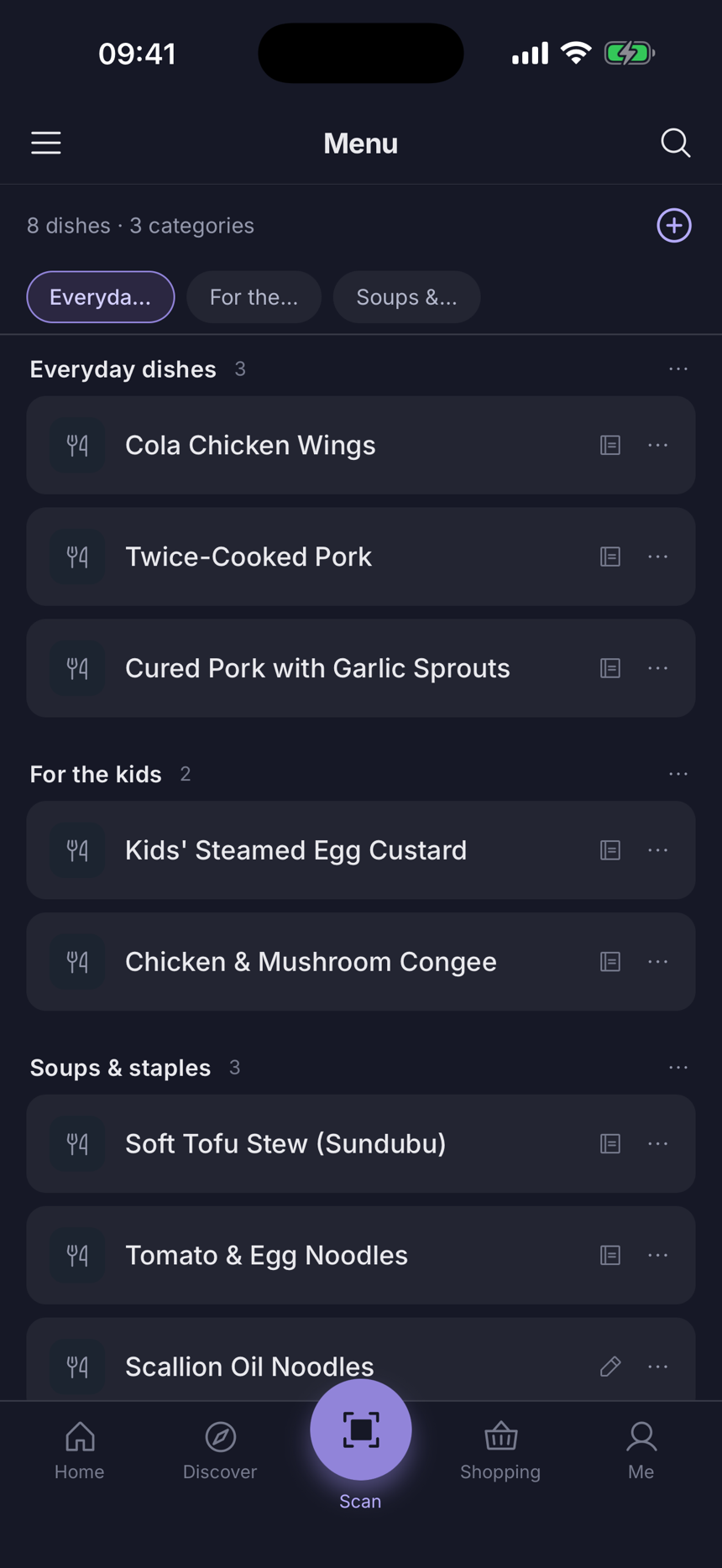 Drop a family-menu screenshot